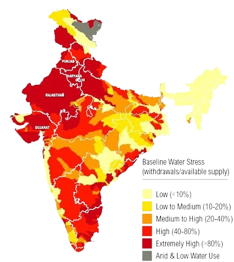 India Water Stress Map